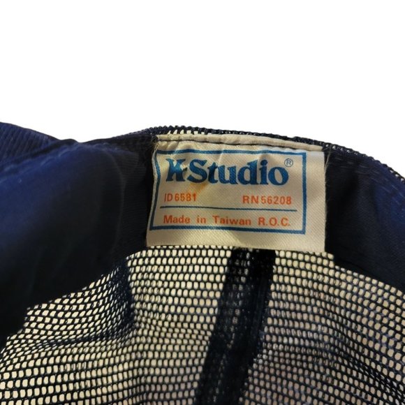 Vintage K Studio Tupelo Muffler Mart Trucker Hat Mesh Snapback Cap Foam Blue - Picture 12 of 12